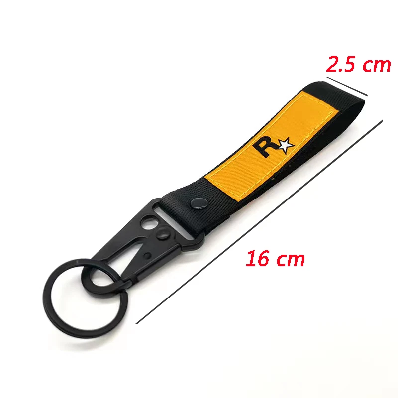 Motorcycle Keychain Nylon Key Strap Embroidery For Rockstar Game GTA 5 Fans