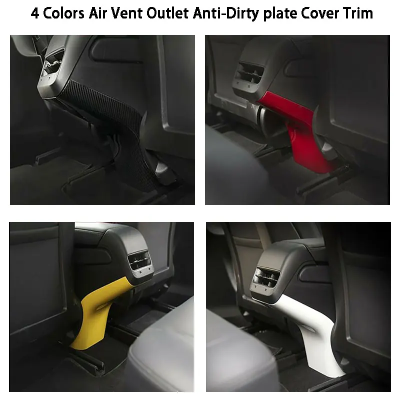 

For Tesla Model 3 ABS Rear Air Vent Outlet Anti-Dirty Cover Trim 4 Colors 18-20