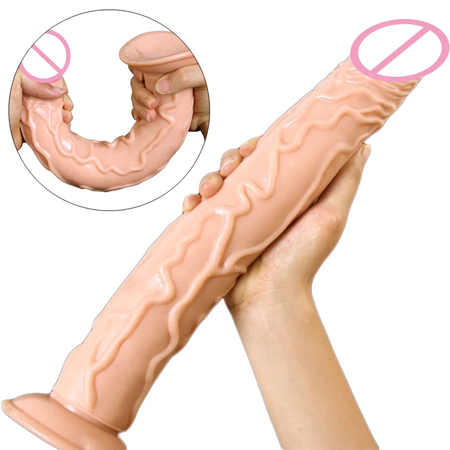 35x5cm Long Huge Dildos No Vibrator Dildo Realistic Penis Adult Toy  Strapon Dildo Strap On Sex Toys For Woman Suction Cup Dildo