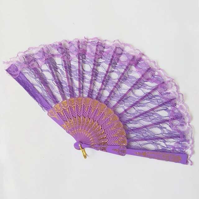 Fans Hollow Lace Chinese Style Wedding Hand Fans Retro Folding Held Flowers Fans Decorative Dance Accessories New