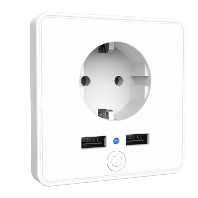 

T16E Smart Home USB Port Wall Charger Adapter Fast Charging Socket Power Outlet Electricity Usage Data Can Monitor