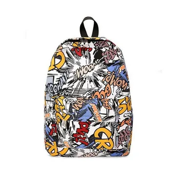 

Cartoon Graffiti Backpack Canvas Women Man Shoulder Bag Travel Teenager Girl Boys School Backpack Female Rucksack bagpack 2020