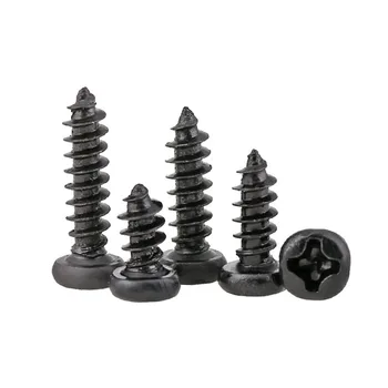 

GuHua Black Cross Pan Head Tapping screws Electronic Small Screws Philip's Round Head Self Tapping Mini Screw PA M2.2-m3 500pcs