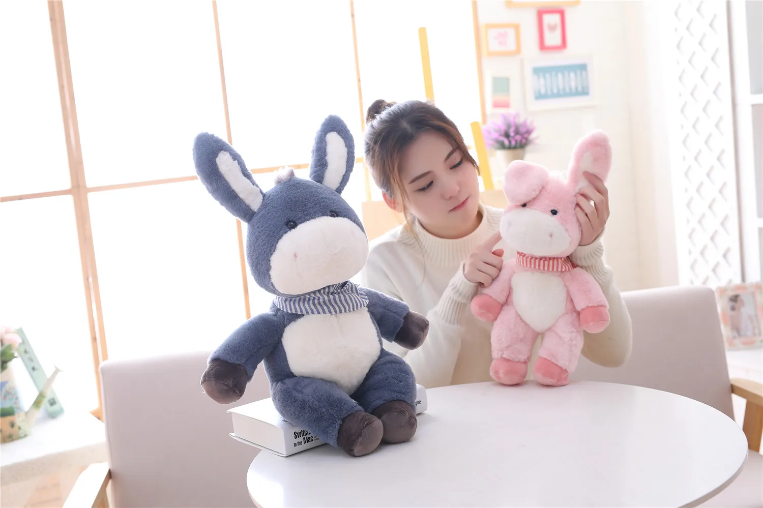 Cute plush toy troublemaker donkey doll cute little donkey shakes sound doll children pacify sleeping doll gift girl