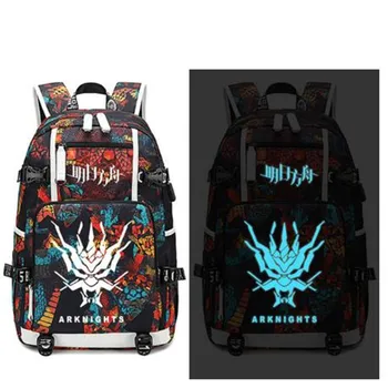 

Cartoon Arknights Game Backpack USB Port Rucksack Bag Snake Pattern Teenager Student BookBags travel Shoulder Laptop Bag