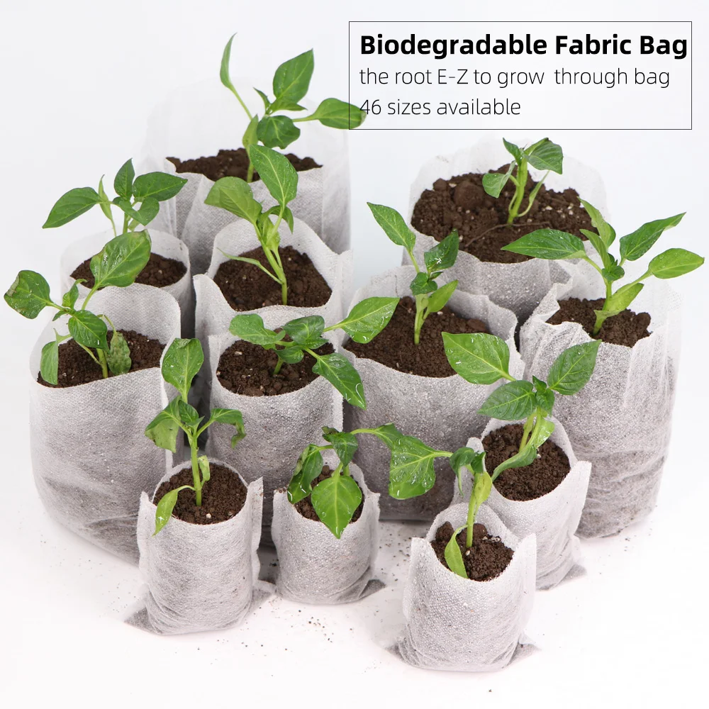 100pcs Nonwoven Fabric Nursery Plant Grow Bags Seedling Growing Planter  Planting Pots Garden Eco-Friendly Ventilate Bags - AliExpress