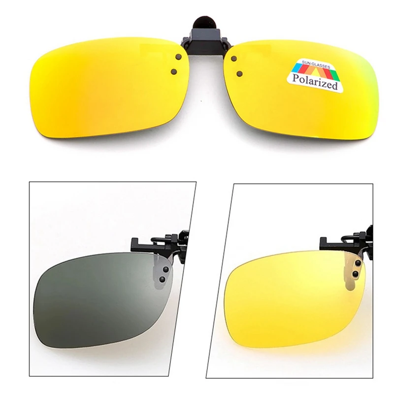 Polarized Clip On Sunglasses Near-Sighted Driving Night Vision Lens Anti-UVA Anti-UVB Car Driver Goggles Sunglasses Clip