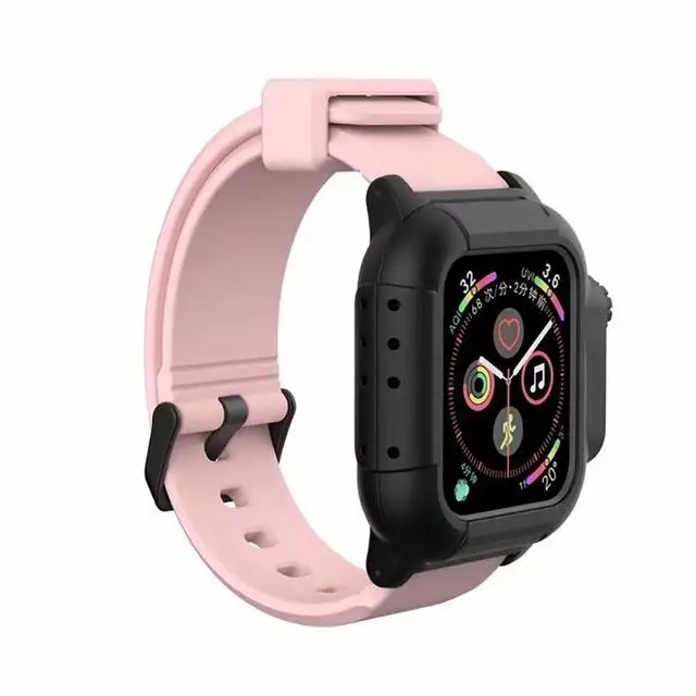 Водонепроницаемый чехол для Apple Watch Band 4 ремешки для часов iwatch силиконовый ремешок 44 мм 40 мм Браслет Смарт-часы аксессуары