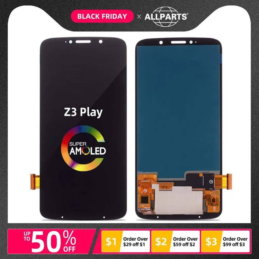 Дисплей для Motorola Moto Z3 Play LCD в сборе с тачскрином 6.01'' черный