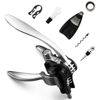 

7 Pieces Wine Bottle Opener Corkscrew Kit Professional Wine Accessories Screwpull Levels Cork Opener