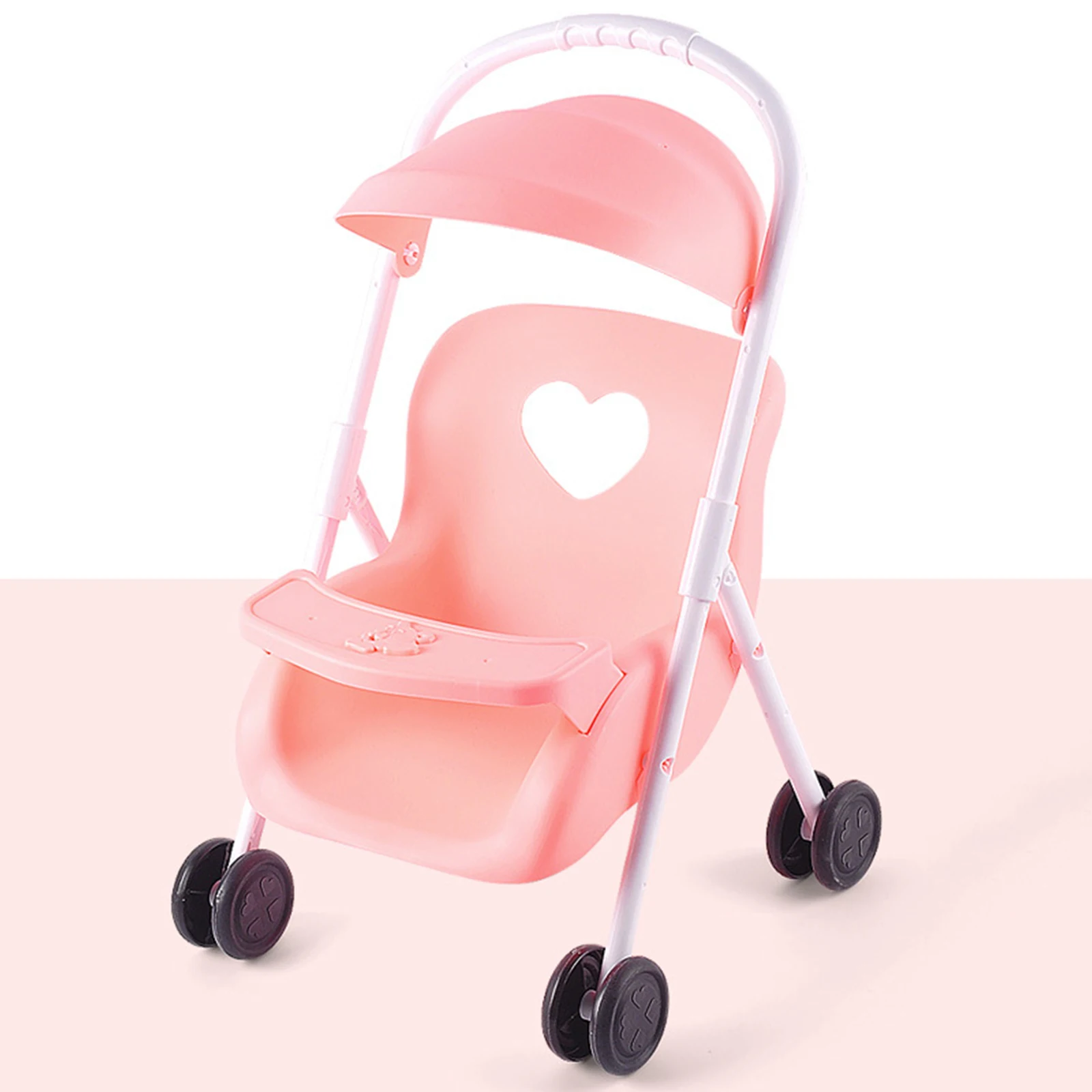 Infant Dolls Stroller Pushchairs Collapsible Mini Prams Kids Pretend Play Toy