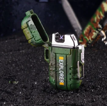 

Waterproof USB Plasma Lighter Double Arc For Outdoor Camping Sports Cigarette Lighter For Smoking High-end Fashion Men's gift