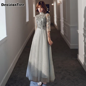 

2020 luxury silk cheongsam lace embroidered qipao short sleeve vintage dress elegant chinese dress qipao