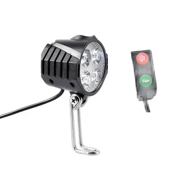 Luce per bicicletta elettrica/luce ebike 12W 36V 48V con interruttore clacson Torcia impermeabile