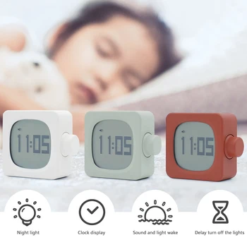 

Alarm Clock Digital Electronic Desktop USB Powered Snooze Small Table Clocks Wake Up Light Home Decoration Children Gift
