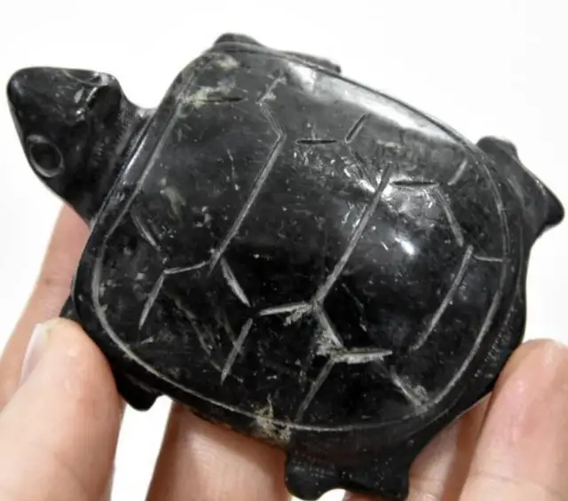 Hongshan culture archaize black iron meteorite sculpture longevity tortoise statue 3