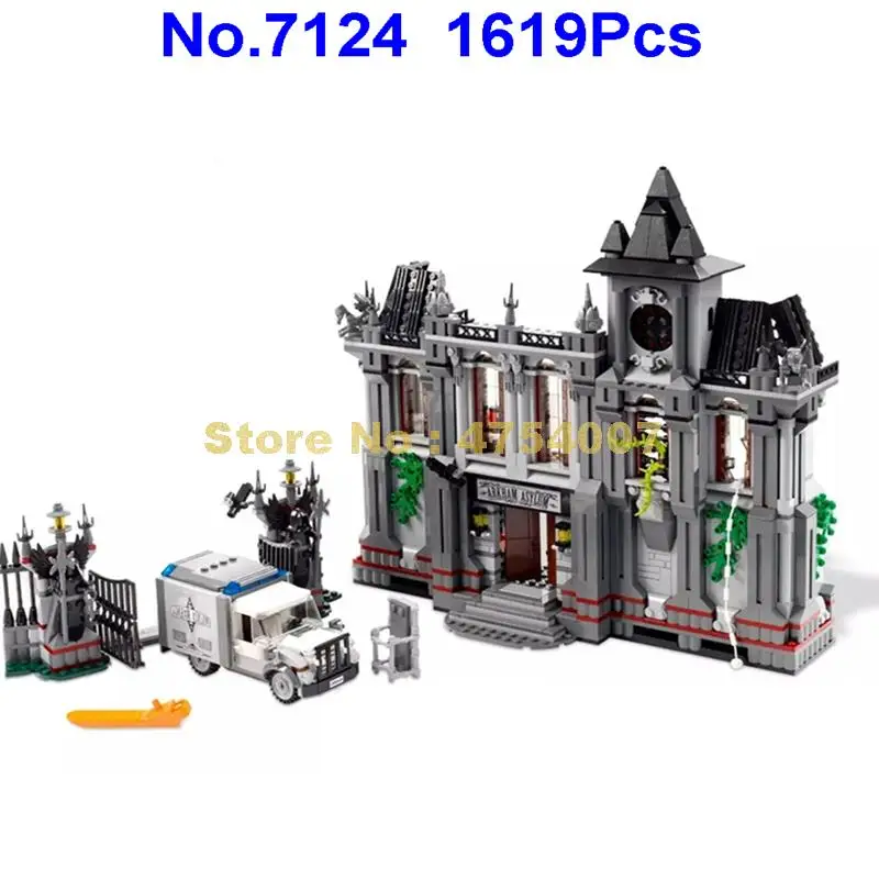 

7124 1619pcs super heroes batman arkham asylum breakout 8 figures building block 10937 Toy