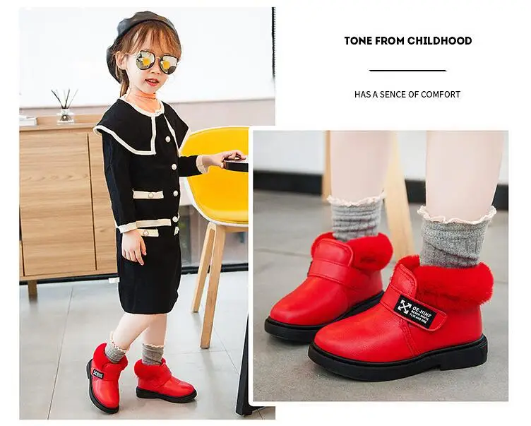 Free shipping Baby Snow Boots girls Flat Lace Up Winter Plus Size Platform Ladies Warm Boys Shoes New Girls Boots Female