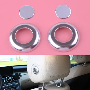 

DWCX 4Pcs Silver Seat Headrest Adjust Switch Cover Cap 2.1 cm Fit for Mercedes-Benz GLC GLE C E M Class