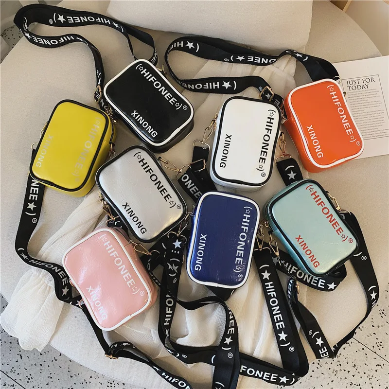 

Korean-style 2019 Summer New Style Fashion Contrast Color Bag Lettered Shoulder Broadband Children's Bags Fashion Parent And Chi
