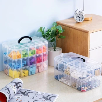 

Storage Box Multi-layer Jewelry Desktop Finishing Box Divided Children's Toy Storage Boxes Plastic Transparent Organizer