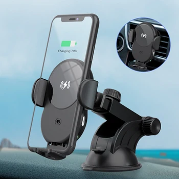 

10W Wireless Charging Universal Phone Holder Stand Car Air Vent Auto-sensing Fast Wireless Charger For Apple Samsung Charger