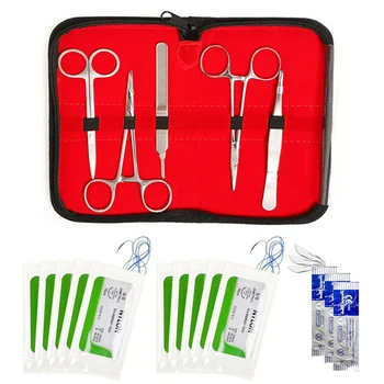 19pcs/set Portable Suture Practice Kit Skin Operate Suture Practice Training Tool for Bio-lab Suturing Teaching Tools Supplies networking lab practice kit