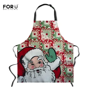 

FORUDESIGNS Merry Christmas Apron for Women Man Adjustable Strap Chef Apron Funny BBQ Cooking Painfore Baking Cleaning Tools