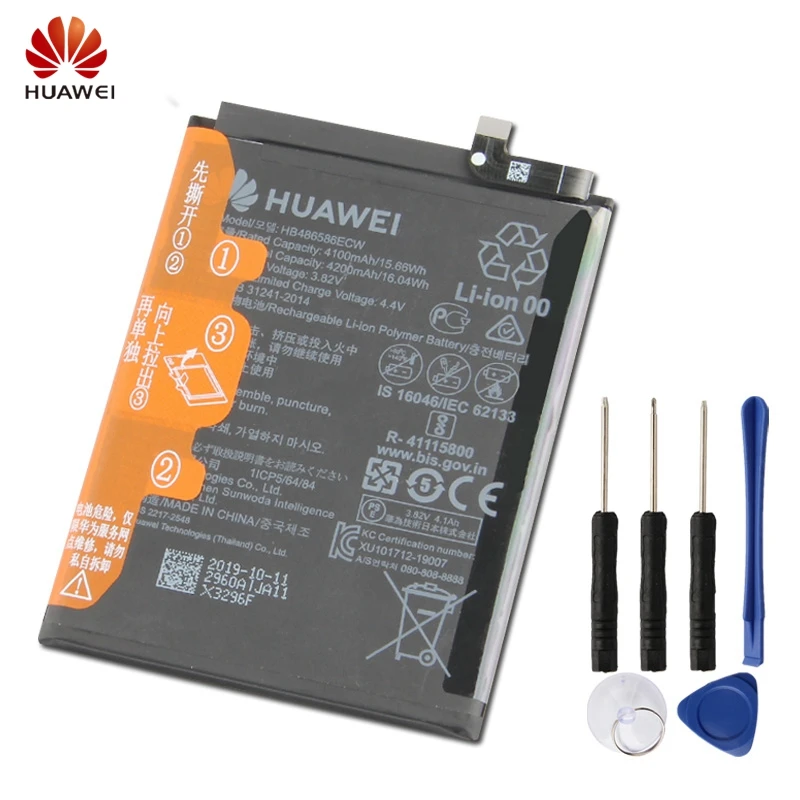 

HUAWEI HB486586ECW Genuine Battery For Huawei Mate30 TAS-AN00 Mate 30 4200mAh Original Phone Battery + Tool