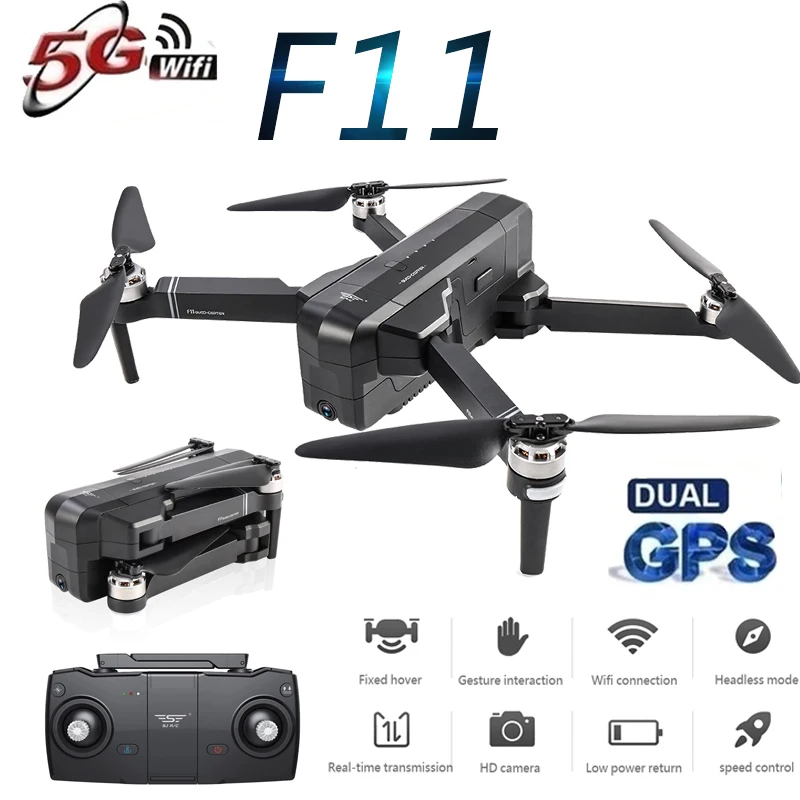 

F11 PRO GPS Drone With Wifi FPV 1080P/4K HD Camera RC Drone Brushless Quadcopter 25 mins Flight Time Foldable Dron Helicopter