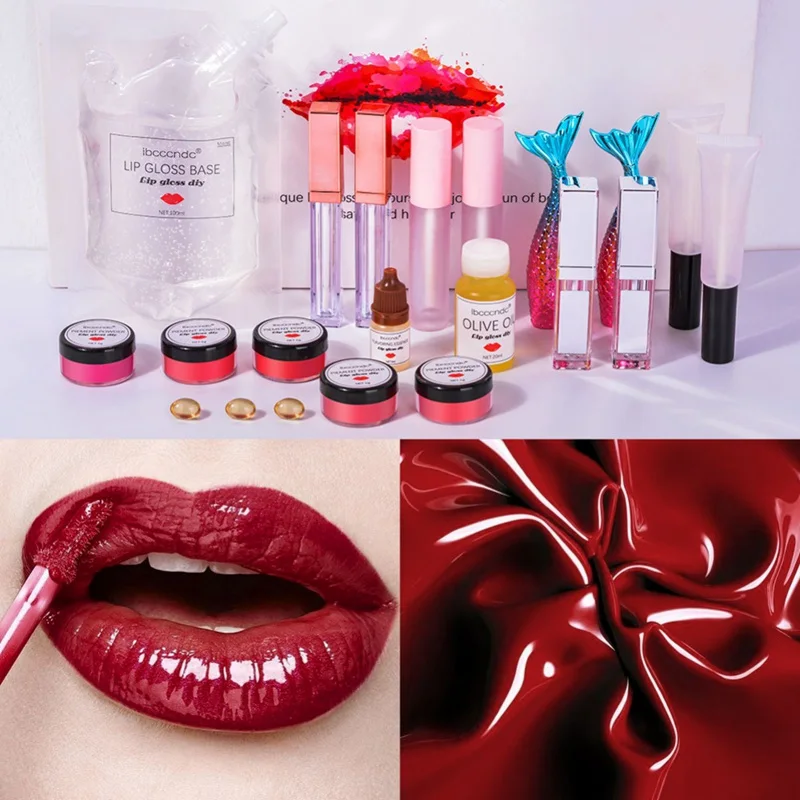 Base de Óleo Pigmento em pó Ferramenta para Iniciante Profissional Faça Você Mesmo Gloss Labial Conjunto Oliva Lábio Maquiagem 2021 1 Cheap Brilho labial
