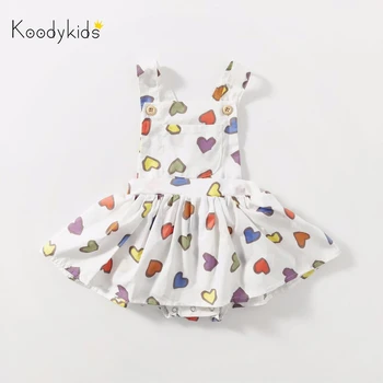 

Koodykids 2020 Baby Girl Dress Jumpersuit Summer Triangle Dress Romper Toddler Girls Dress Cotton Quatlity Jumpersuits Outfit