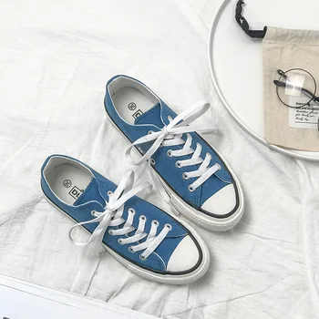 

2020 New Flat Shoes Women Round Head Canvas Solid Color Ladies Shoes Leisure Cross Tie Women's Winter Shoes Size 35-40