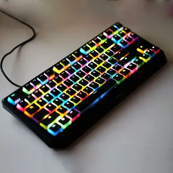 

RGB 110 Keycaps ANSI Layout Add ISO PBT Pudding Double Skin Milk Shot Backlit Keycap With Keycap Storage Board For OEM Cherry MX