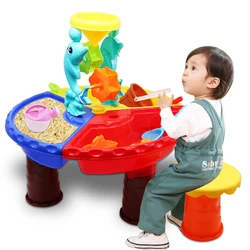 1 Set Children Beach Table Sand Play Toys Set Baby Water Sand Dredging Tools Color Random Outdoor Beach Table Play Sand Pool Set