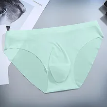 2021 Men Semi-Transparent Underwear Y-Front Briefs Mid Waist One Piece Breathable Under Pants Male Sissy Ropa Interior Hombre