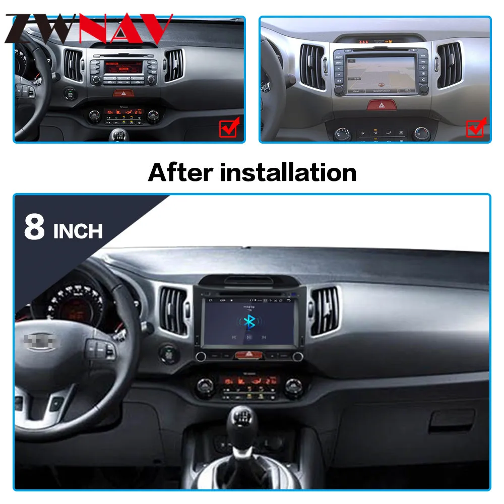 IPS Auto stereo Android 9.0 For Kia Sportage 3 4 SL 2010-2016 Car Radio Multimedia Video Player Navigation GPS 2din 2 din dvd BT