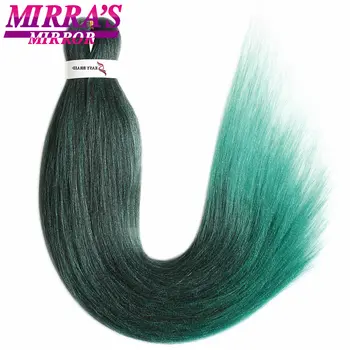 

Mirra's Mirror Ombre Braiding Hair Synthetic Crochet Hair Extensions Pre-Stretched Easy Jumbo Braids Hair 2 Tone Blue Pink Green
