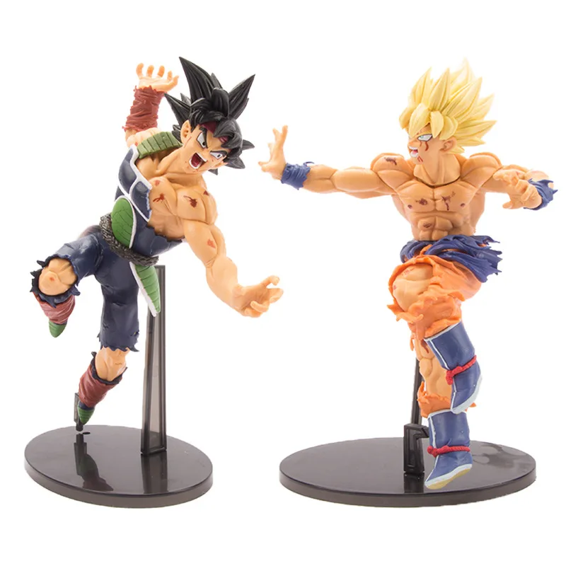 2PCS Dragon Ball Son Goku Burdock 22CM Action Figure Toys Super Saiyan Model Dolls for Christmas Gifts | Игрушки и хобби