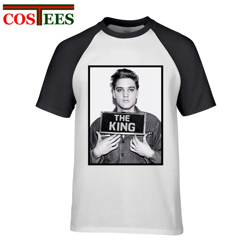 Футболки ELVIS футболка PRESLEY MUG SHOT KING ROCK N ROLL мужская и женская семейная из чистого