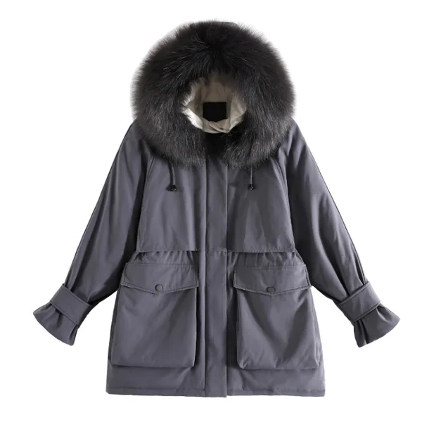 Brigos Mujer Invierno женские парки, Утепленное зимнее пуховое хлопковое пальто, женское длинное тонкое зимнее пальто с меховым воротником для женщин