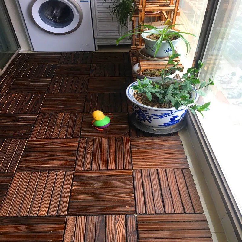 290x290x20mm ONE PIECE Solid Wood Floor Balcony Garden Outdoor Courtyard Terrace Mosaic Carbonized Anti-Corrosion Floor 290x290x20mm ONE PIECE Solid Wood Floor Balcony Garden Outdoor Courtyard Terrace Mosaic Carbonized Anti-Corrosion Floor