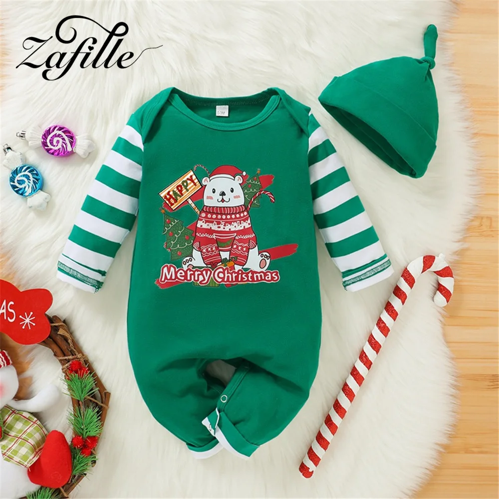 

ZAFILLE My First Christmas Baby Clothes Xmas Elk Printed 2022 New Year's Costume Baby's Rompers Christmas Clothes For Baby