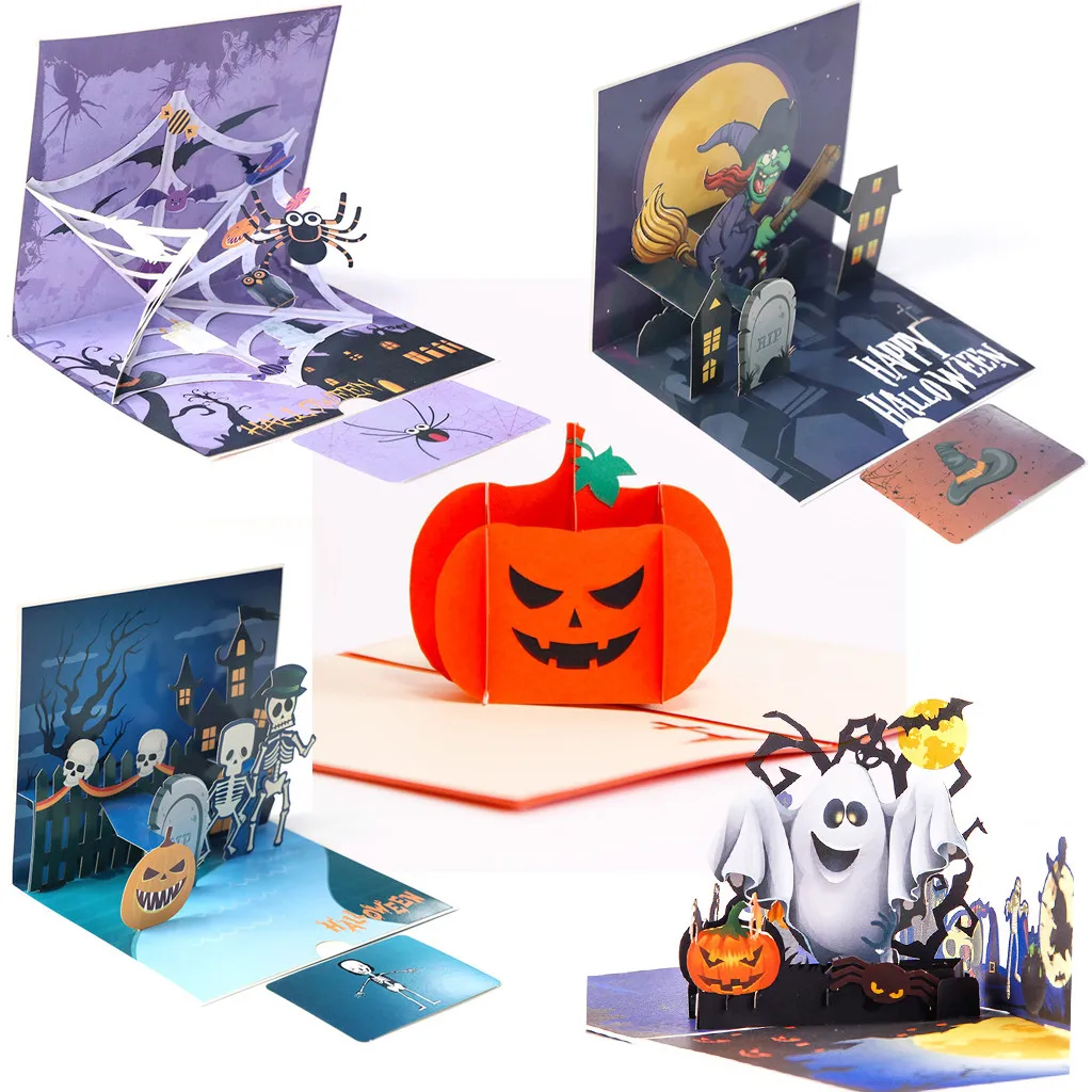 Details about   NEW Words Share Spooky Pumpkin Party Happy Halloween Card Glitter 3D Cutout 