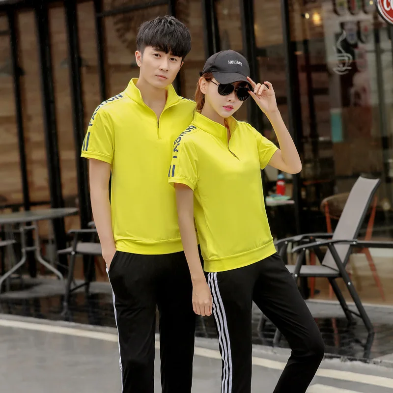 

Sports Set Men's Summer Casual Running Couples Sports Clothing Two-Piece Set Short Sleeve Sportswear Women's Fitness Athletic Cl