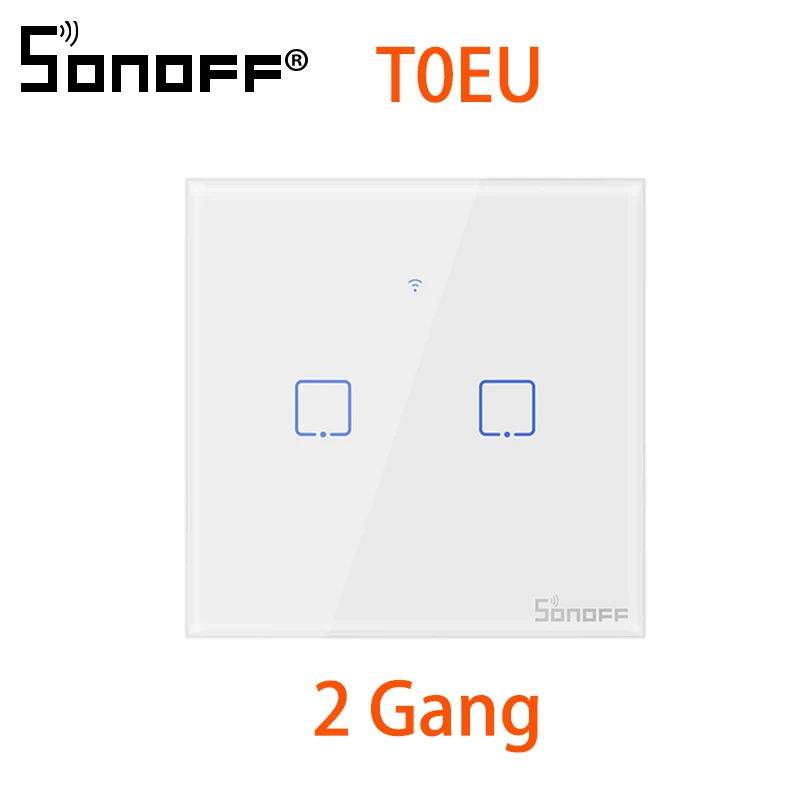 SONOFF T0 TX умные WiFi умные переключатели с 2/1 бандами беспроводной Wifi переключатель для Alexa Google Home умный дом ЕС и Великобритания и США - Комплект: T0 EU 2C