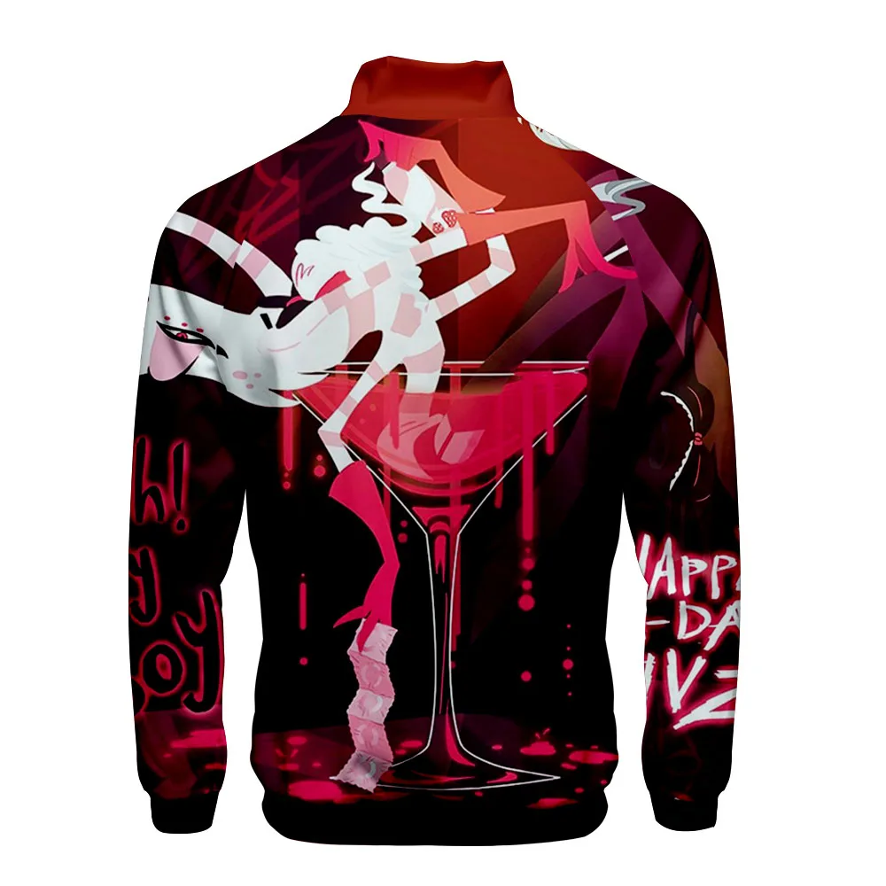 Черная пятница отель Hazbin Мужская куртка Бомбер на молнии Мужская Аниме Повседневная Уличная Хип-Хоп куртка пилот Мужская одежда размера плюс