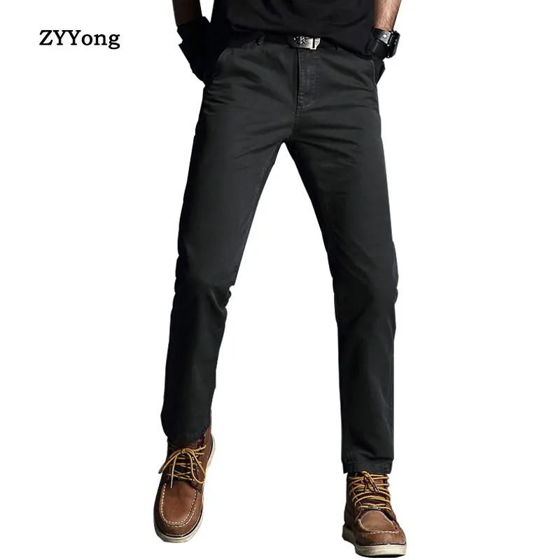 

ZYYong Men's Casual Pants Slim Straight Cotton Workwear Trousers High Quality Comfortable Men's Trousers Army Trousers 11 Colors