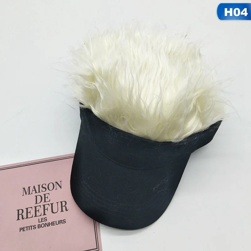 Горячая новинка моды бейсбольная кепка поддельные волосы солнцезащитные козырьки мужские женские парик накладка из искусственных волос забавные волосы потери модные подарки - Цвет: 4