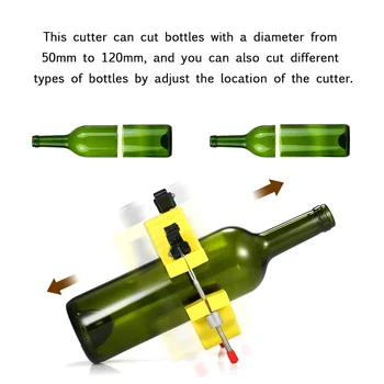 

Creative Adjustable Glass Bottle Cutter Glass Wine Beer Jar Recycle Cutting Tool Art Craft DIY Easy Cut Thicknesses 2mm To 12mm